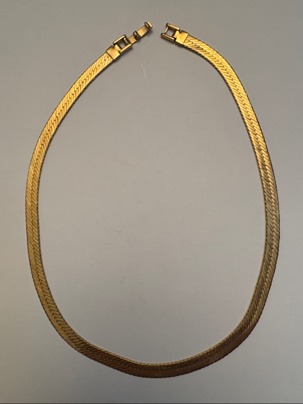 🆕 Classic Gold-Tone Herringbone Necklace - Women's Jewelry - 16 1/2” in Length